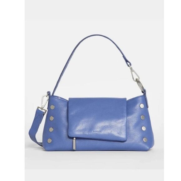HAMMITT VIP small high shine leather shoulder crossbody bag - Bungalow Blue